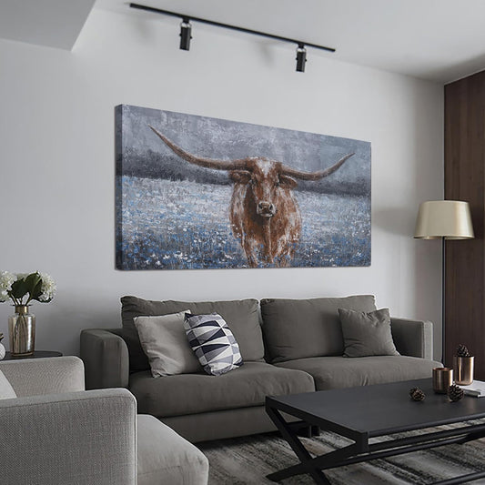 Canvas Wall Art Decor Large Canvas Wall Art For Living Room Highland Cow Wall Art Decor Artwork Oversized Wall Art Prints Wall Decorations for Bedroom Office Kitchen Home Wall Decor 30" x 60"
