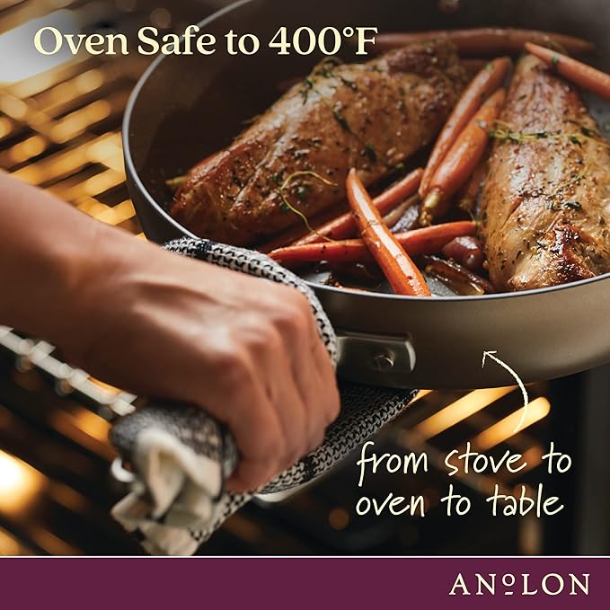 Anolon Advanced Home Hard-Anodized Nonstick Wide Stock Pot/Stockpot (7.5-Quart, Bronze)