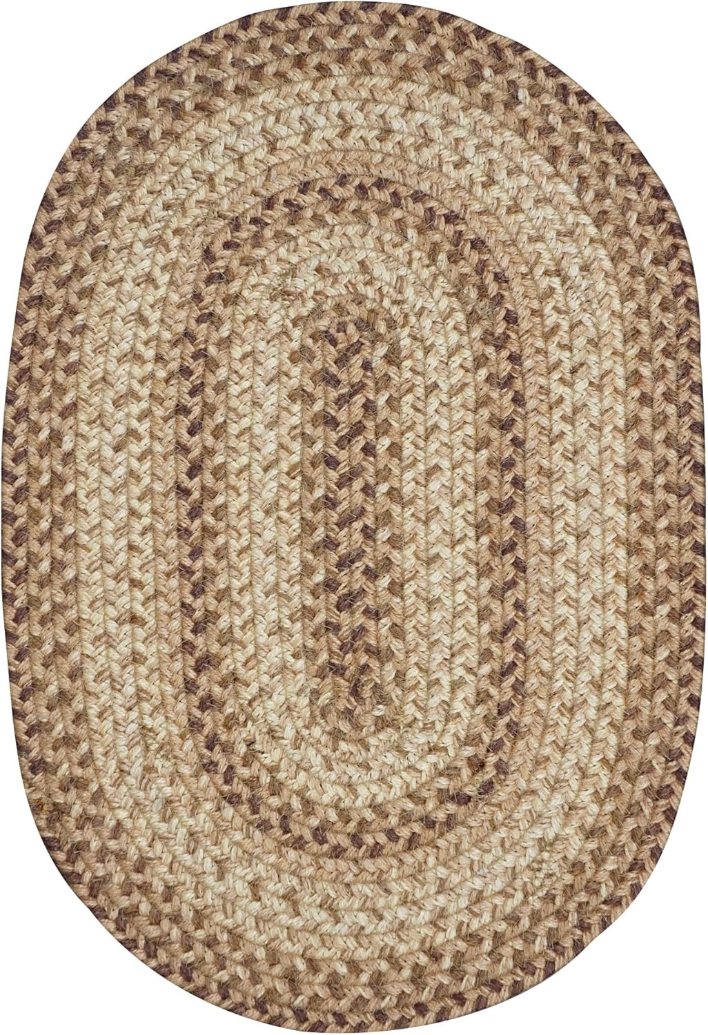 Homespice Cookie Dough Jute Braided Oval Placemats, Warm Farmhouse Decor, Set of 6, 13x19 Brown Table Mats - Vibrant Colors, Durable, Easy to Clean and Protects Furniture