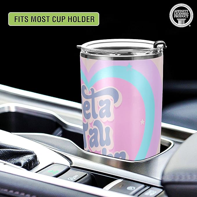 Zeta Tau Alpha Paraphernalia Officially Licensed - 20 oz Stainless Steel Insulated Sublimation Tumbler - Colorful Heart