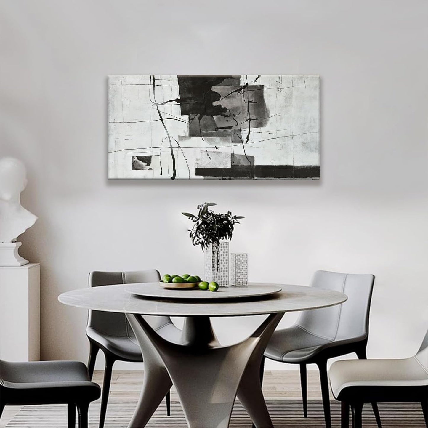 Suconvng Abstract Wall Art Small Size Black And White Wall Art Home Wall Decor Artwork Modern Canvas Art Wall Decor Painting Prints Abstract Art Pictures For Bedroom Office Artwork20 X 40"