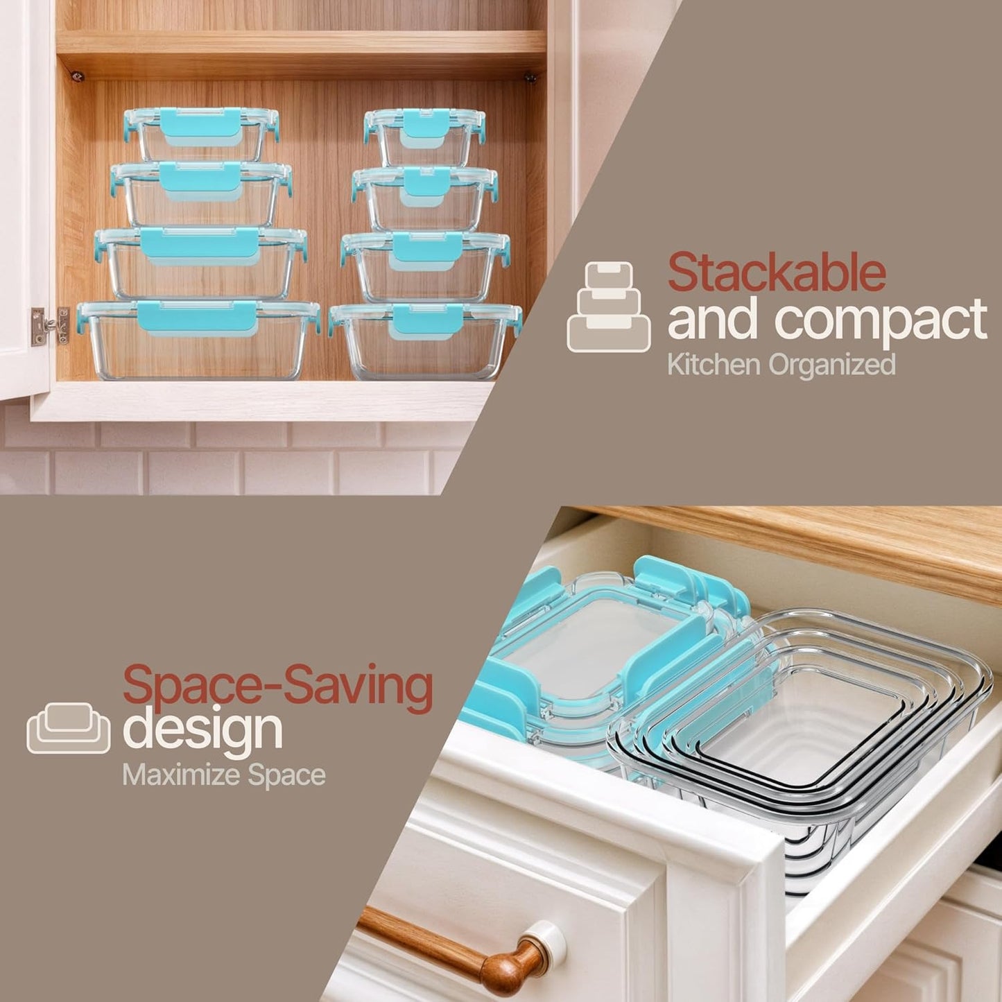 Bakken Borosilicate Glass Food Storage Containers with Lids 24 Pieces, BPA-Free Stackable Lunch & Leftover Containers, Microwave, Freezer & Dishwasher Safe, 100% Airtight Leak-Proof, Pink