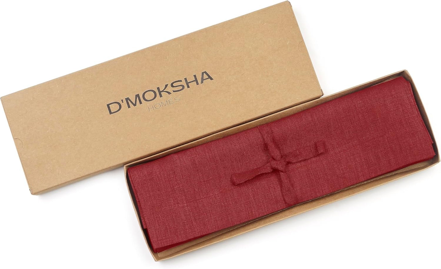 D'Moksha Homes Linen Red Placemats Set of 4-100% Pure Linen Placemats 14 x 19 Inch for Fall, Autumn and Halloween - Handcrafted and Machine Washable