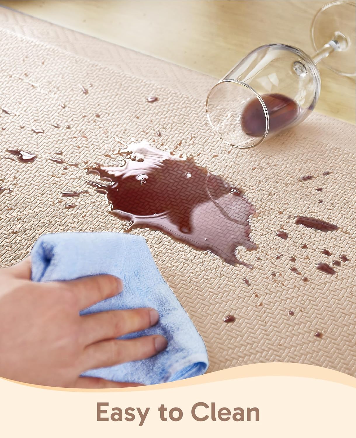 Ophanie Kitchen Mats for Floor, 3/4 Inch Thick Kitchen Rugs, 20''x39'' Anti Fatigue Standing Cushioned Mat, Waterproof,Comfort Ergonomic Mat for Office, Home, Sink, Beige Non-Slip Bottom