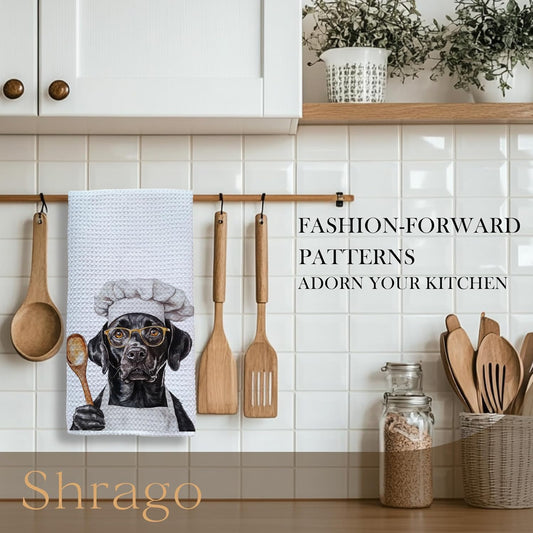 Funny Black Labrador Retriever Kitchen Towels, Black Lab Gifts for Women Men Dish Tea Towels for Kitchen, Gifts for Labrador Dog Lovers Decorative Hand Towels, 16x24 Inch