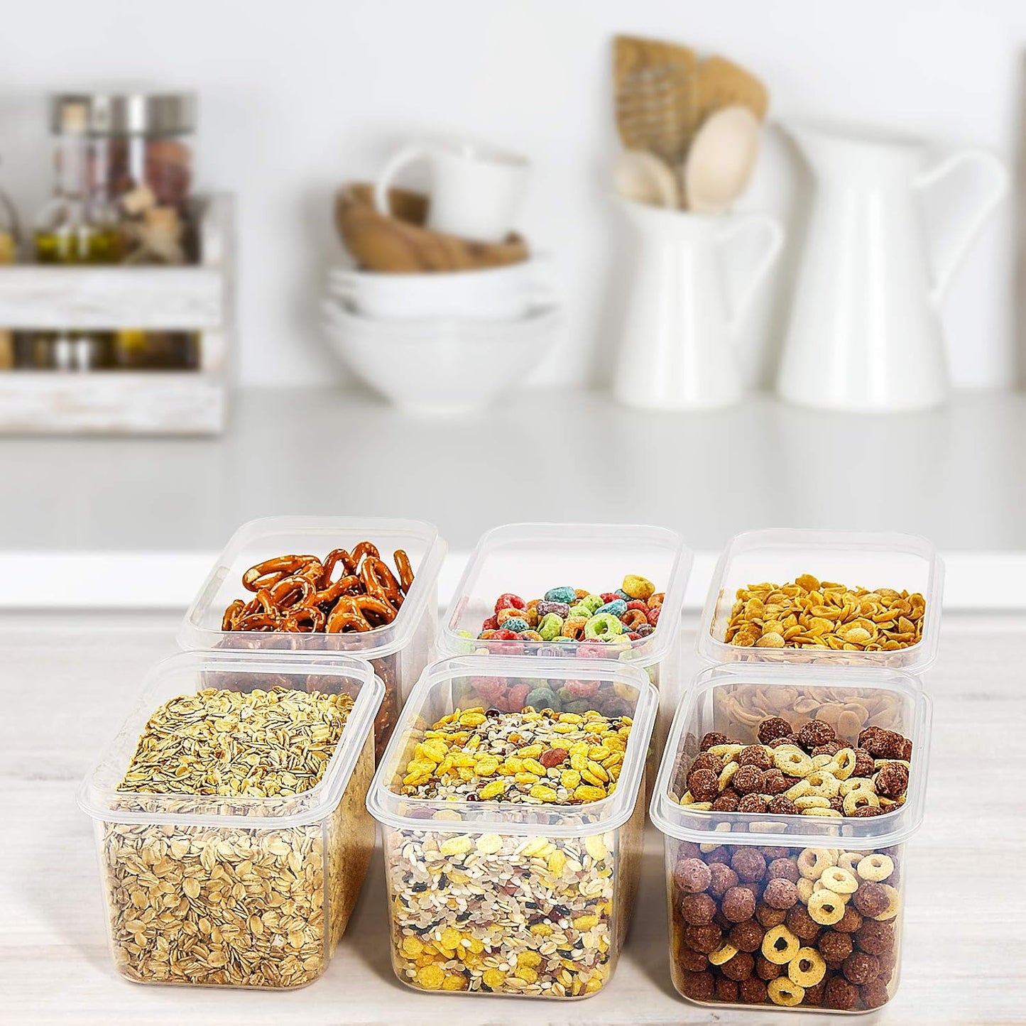 Wildone Cereal & Dry Food Storage Container Set of 16 [0.8L /3.38 Cups] for Sugar, Flour and Baking Supplies, Airtight Leak-proof & BPA Free, with 20 Labels & 1 Marker