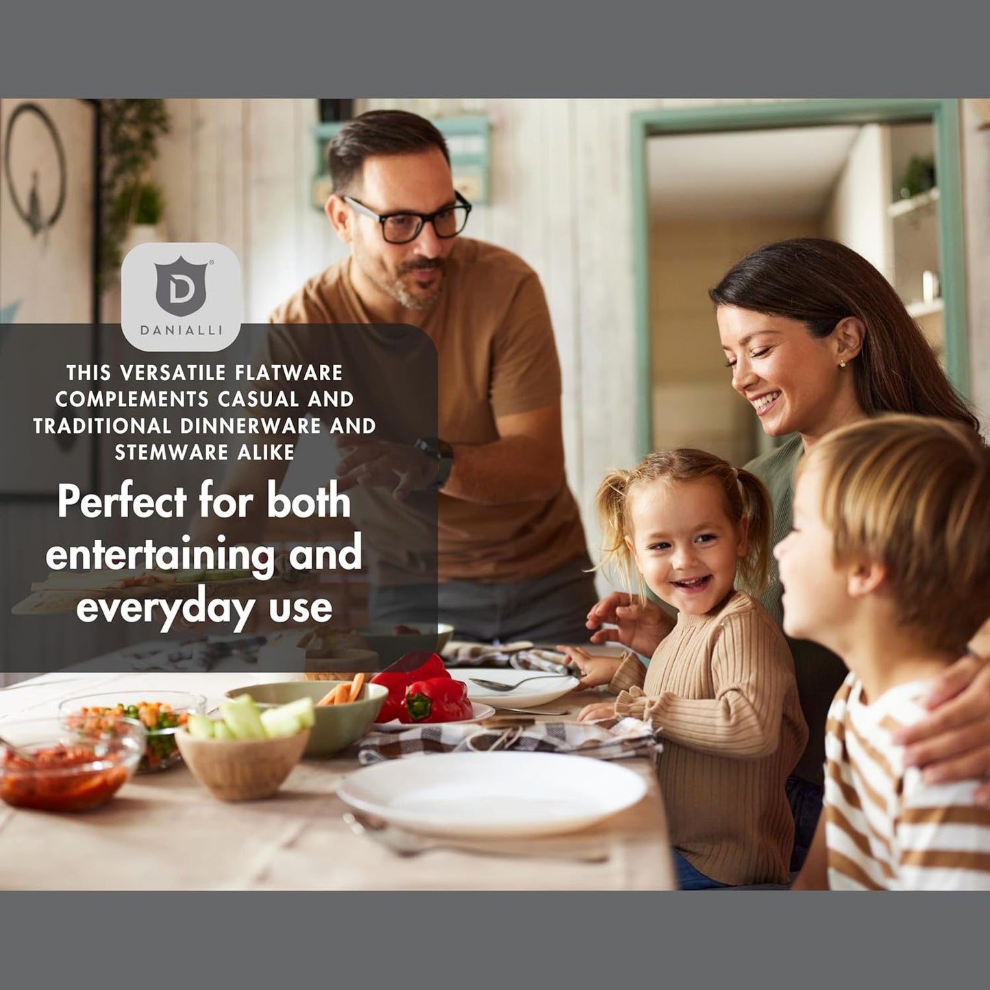 Matte Serving Set, 18/10 Stainless Steel Satin Flatware, Modern Brushed Finish Cutlery, Dishwasher Safe & Durable, Built to Last (10-Piece Serving Set, Fidenza)