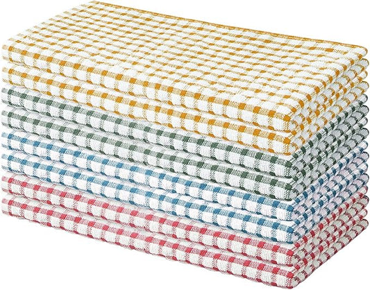Nialnant 8 Pack Kitchen Towels, Dish Towels for Kitchen, 100% Cotton Dish Cloths for Washing Dishes, Quick Drying Reusable Cleaning Rag - 25 x 16 in