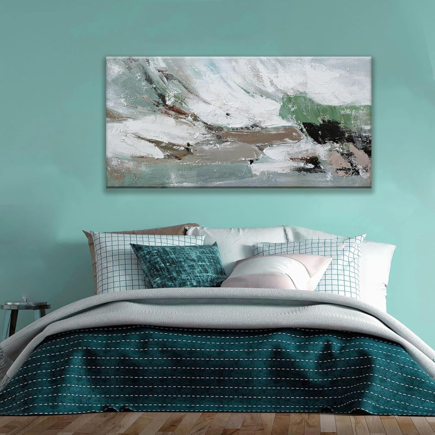 Canvas Wall Art Decor Large Canvas Wall Art For Living Room Abstract Art Modern Green Wall Art Decor Colorful Abstract Wall Art Prints Large Art Work For Bedroom Office Kitchen Wall Decor 24" x 48"