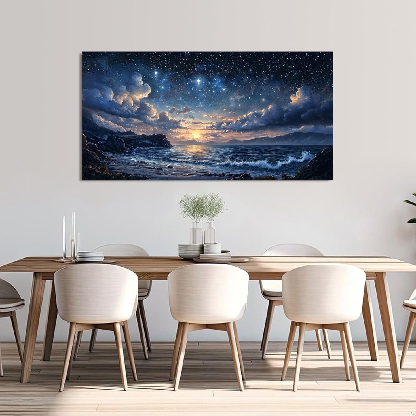 Canvas Wall Art Decor Large Wall Art Pictures for Living Room Canvas Art Wall Decor Landscape Coastal Wall Art Prints Green Artwork for Walls Beachside Art Work for Home Office Decor 24" x 48"