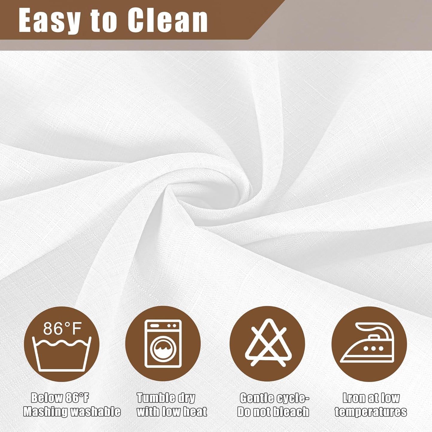 Fitable Faux Linen Tablecloths Rectangle 60 x 102 Inch - 2 Pack Textured Table Clothes for 6 Foot Tables, White Faux Burlap Kitchen Table Covers for Wedding, Party, Farmhouse, Banquet, Dining