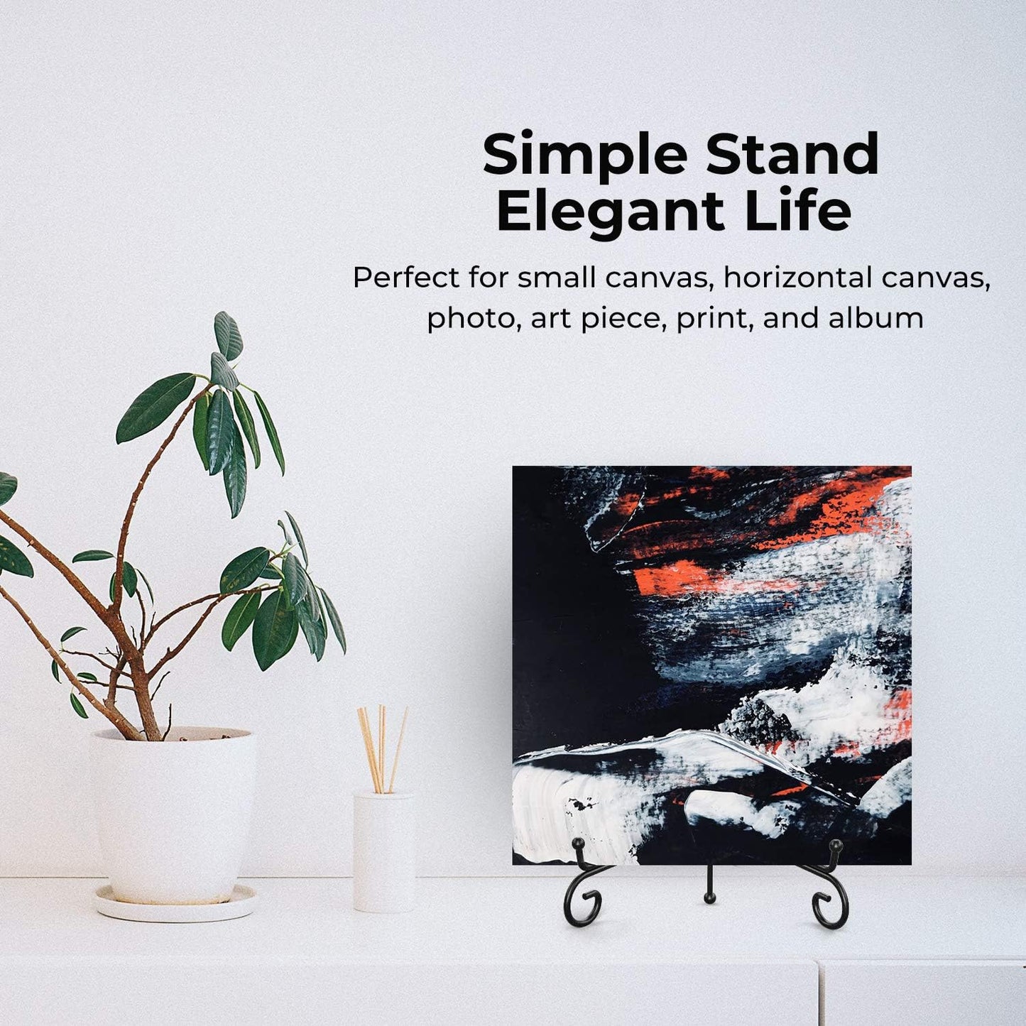 TR-LIFE Plate Stands for Display - 8 Inch Plate Holder Display Stand + Metal Easel Stand for Picture Frame, Decorative Plates, Book, Photo, Collectibles (2 Pack)