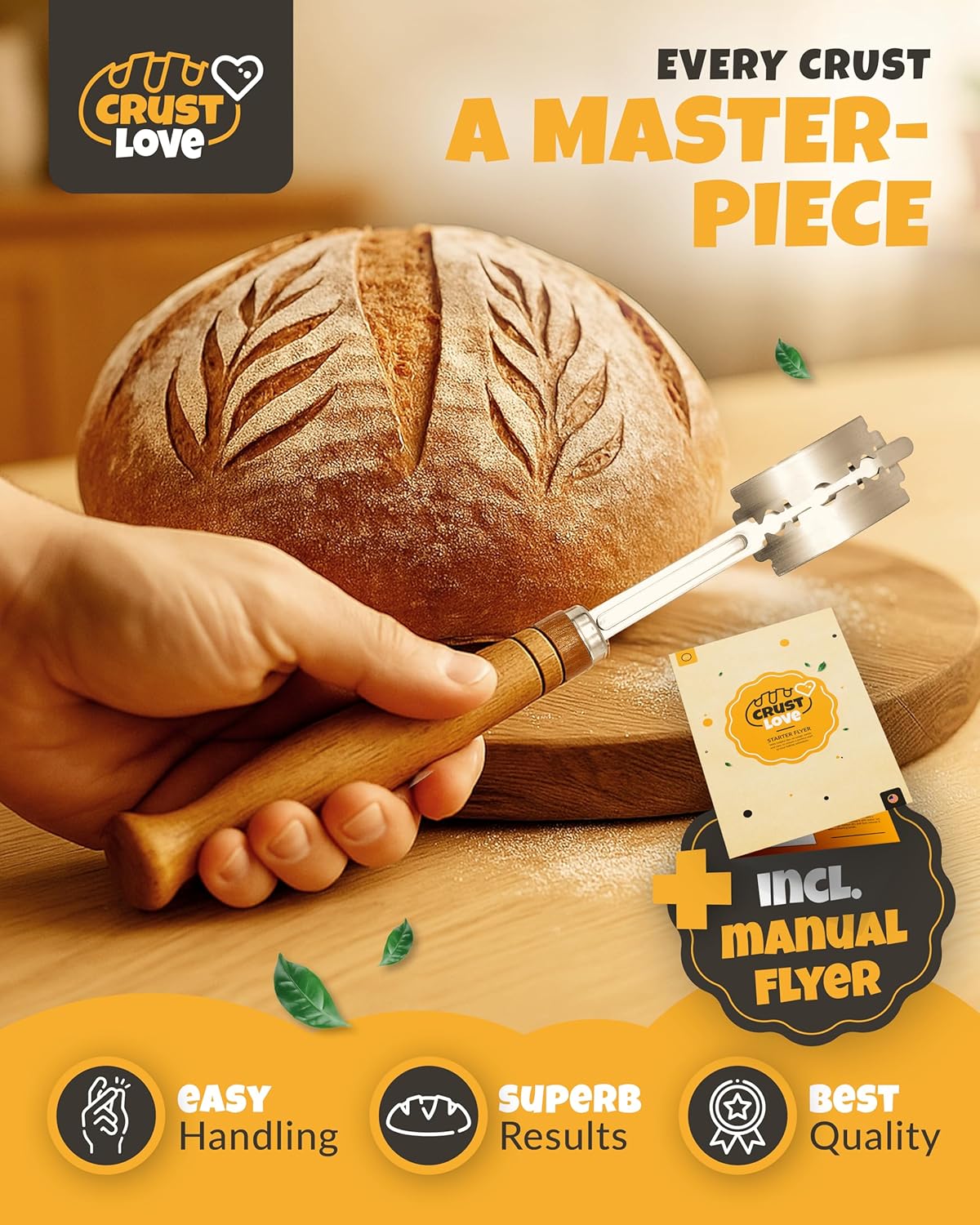 2pcs Set Bread Lame with 5 Blades – Sourdough Scoring Tool Set with Straight & Curved Scoring Knife for Sourdough and Bread Baking, Dough Scorer, Bread Scoring Tool, Bread Baking Supplies