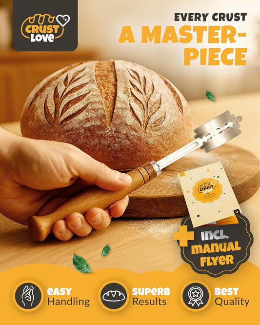 2pcs Set Bread Lame with 5 Blades – Sourdough Scoring Tool Set with Straight & Curved Scoring Knife for Sourdough and Bread Baking, Dough Scorer, Bread Scoring Tool, Bread Baking Supplies