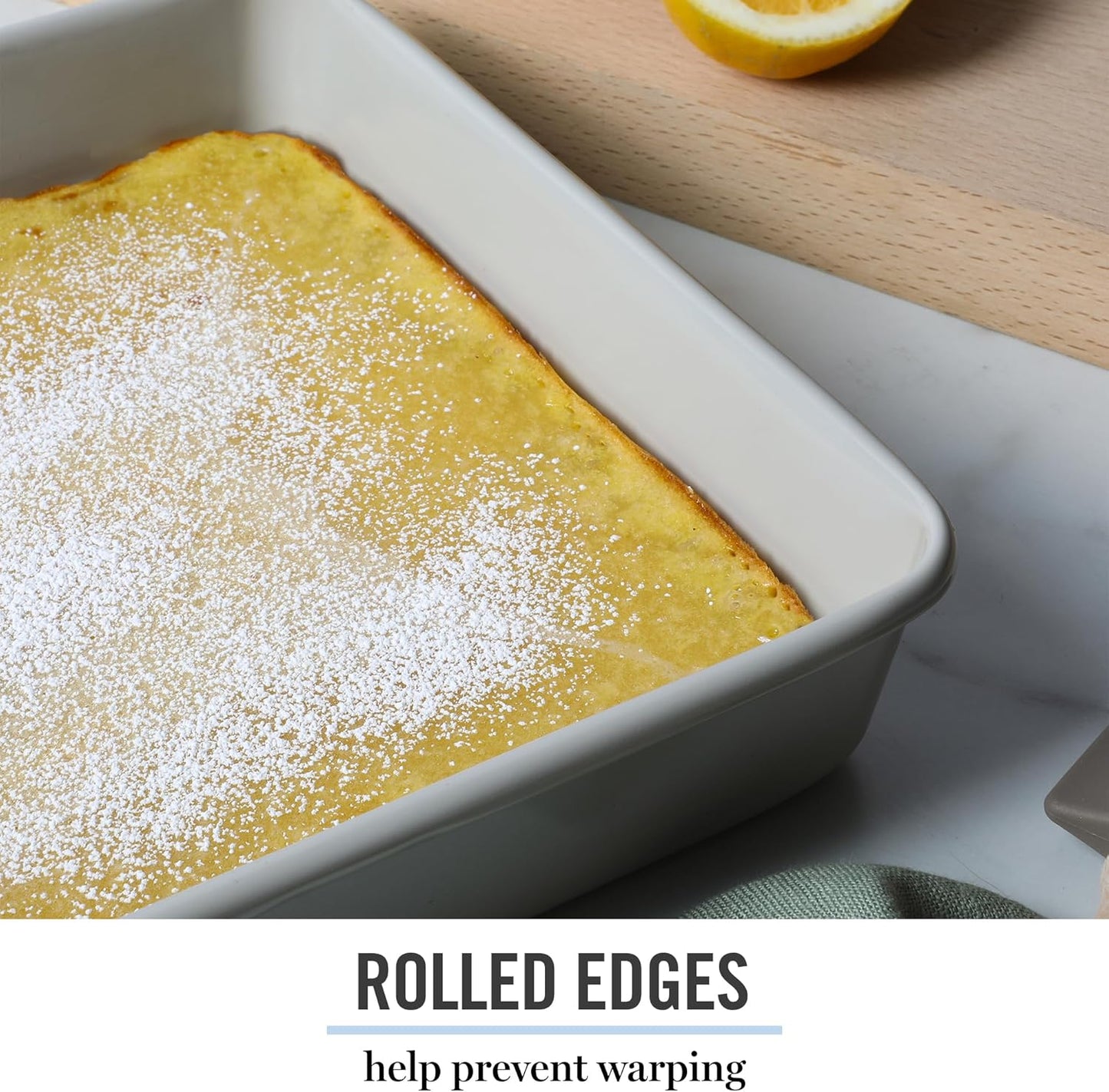 Martha Stewart Gallen 9 Inch Square Nonstick Carbon Steel Cake Pan - Cool Grey