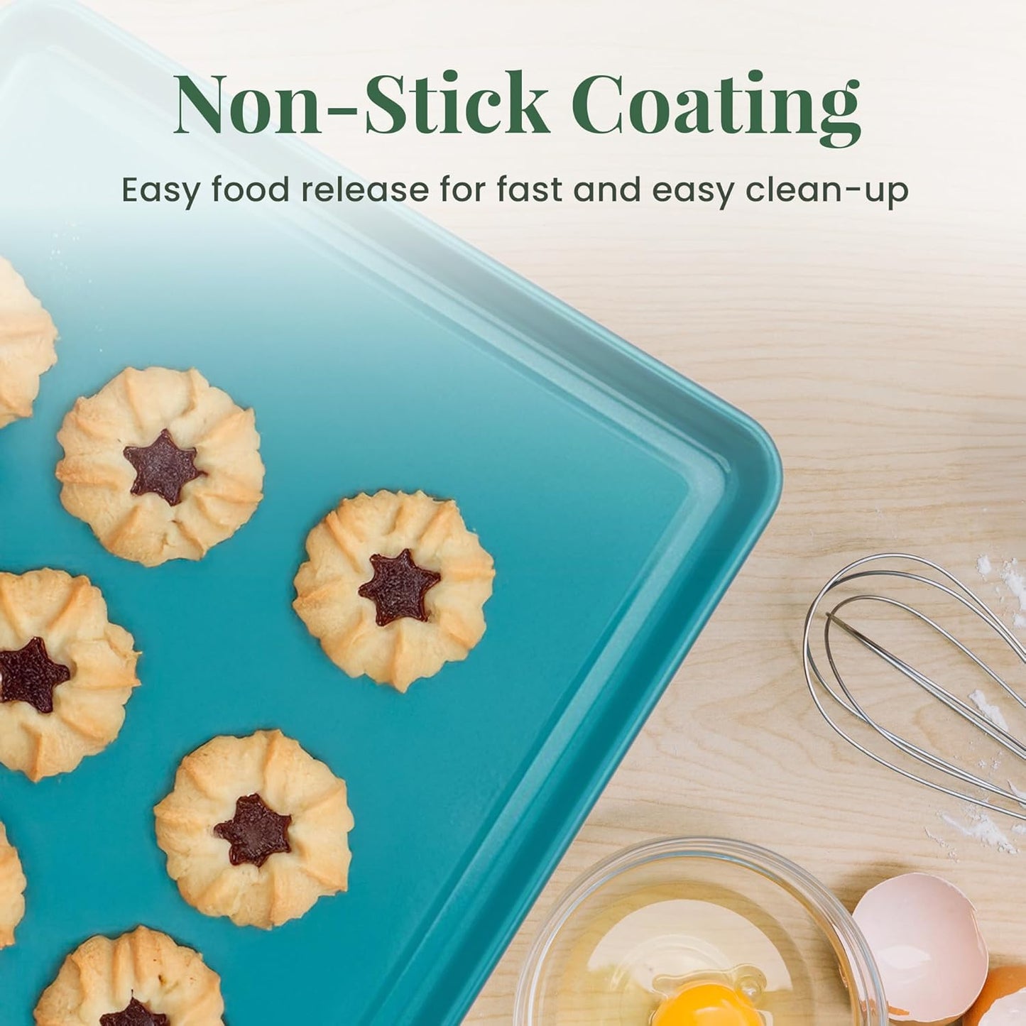 Larder & Vine 8-Piece Bakeware Set | Non-Stick Baking Set with Ceramic Finish | PFAS, PFOA, PTFE, and BPA Free Baking Essentials | Baking Sheets, Muffin Tins and Assorted Baking Pans | Bondi