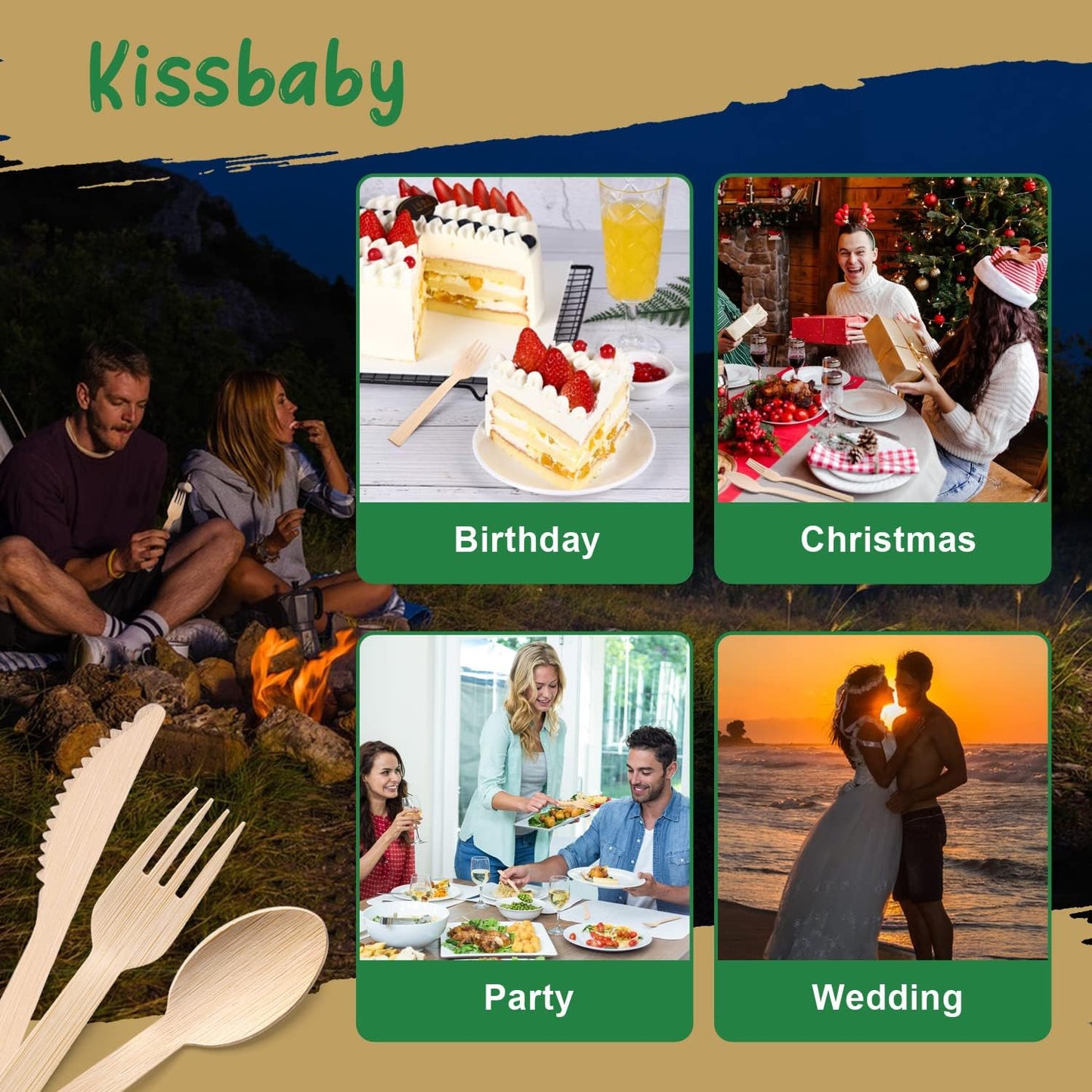 Bamboo Utensils -300 PK 6.7" Bamboo Spoons Disposable Compostable Bamboo Cutlery Set Biodegradable Eco Friendly Renewable Utensil/Flatware Spoon