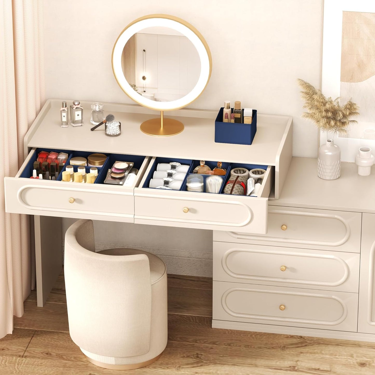 DIMJ Drawer Organizer Clothes Storage - 18 Pack Baby Dresser Organizer for Nursery, Foldable Drawer Dividers for Bedroom Closet Organization, Fabric Storage Bins for Socks, Underwears, Bras