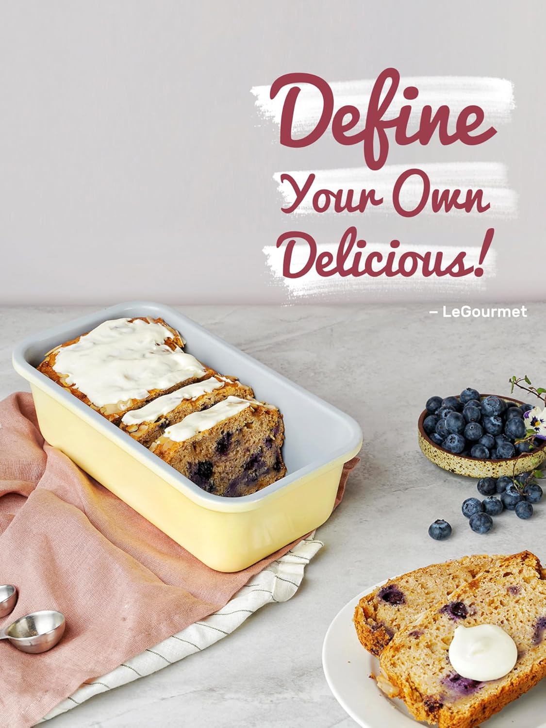 LeGourmet Nonstick Bread Loaf Pan 9 X 5 Inch, Ceramic Coating, Non-Toxic, Rust Resistant Aluminized Steel, Perfect 1 lb Baking Dish for Meatloaf, Pound Cake & Brownie (Rosemary)