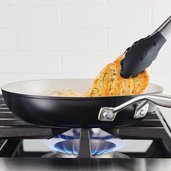 KitchenAid Hard Anodized Ceramic Nonstick Frying Pan/Skillet, 12.25 Inch - Matte Black