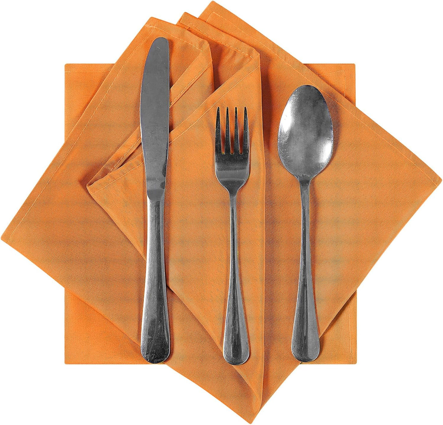 Bailarina Cloth Napkins Set of 120,17x17 inches Dinner Napkins Cloth Washable,Polyester Square Table Cloth Napkin Bulk with Hemmed Edges Ideal for Banquets, Parties and Weddings-Orange