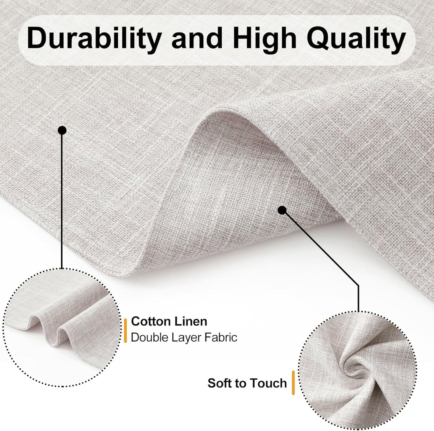 Homaxy Cloths Placemats for Dining Table Set of 4, Heat Resistant Washable Cotton Linen Blend Table Mats, Easy to Clean Place Mats for Indoor Outdoor Party Kitchen Decoration, 13" x 19", Beige