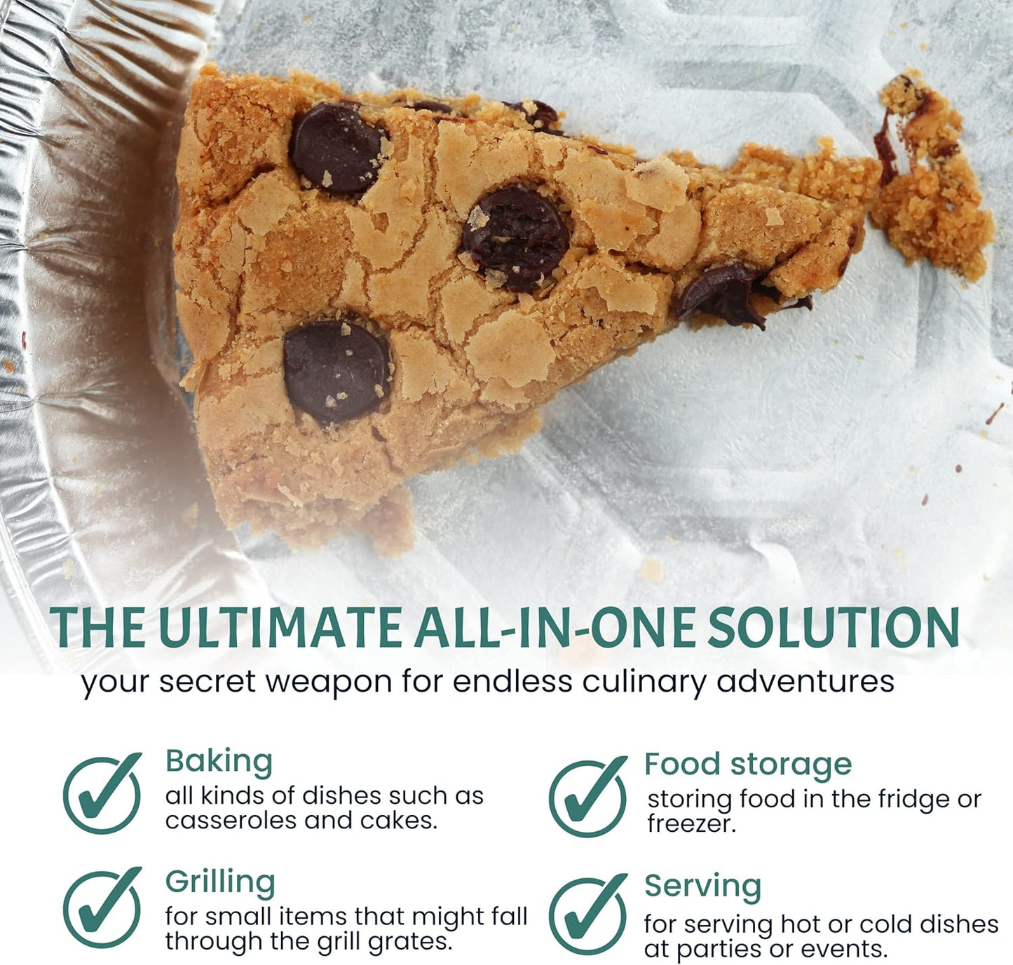 FUNSTITUTION Round Aluminum Pans with Lids (30 Pack) - 9 Inch Disposable Pie Pans - Round Aluminum Foil Pans For Baking, Grilling, Cooking, Storing, Prepping - Pie Tins with Lids