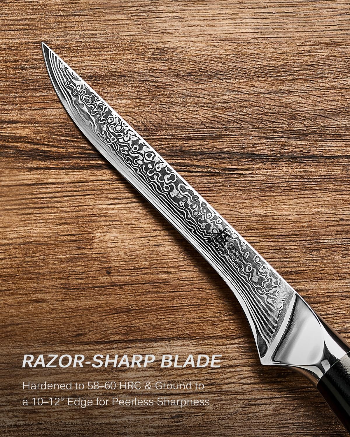 KYOKU Knife Set, 2pc Japanese Kitchen Knife Set for Cooking, 7" Boning 12" Slicing Knife with Silver Ion Blade Sheath Gift Box, Professional Ultra Sharp Damascus Stainless Steel Knives