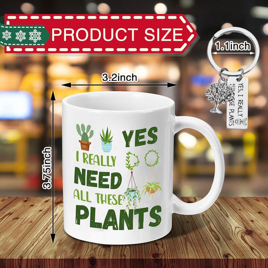 NOVWANG Plant Lover Coffee Mug, 11oz Gardening Gift With Keychain - Christmas & Mothers Day Gift