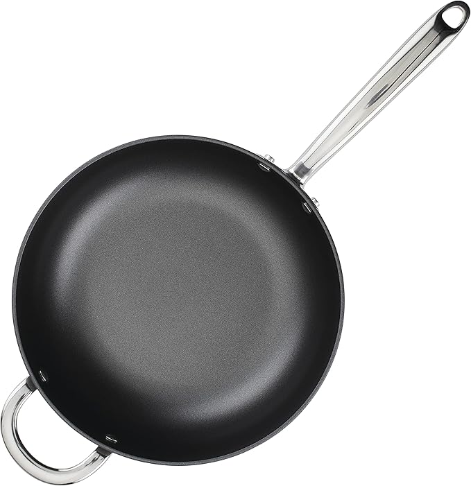 Rachael Ray Professional Hard Anodized Nonstick Sauce Pan/Saucepan/Saucier with Helper Handle and Lid, 4 Quart - Gray