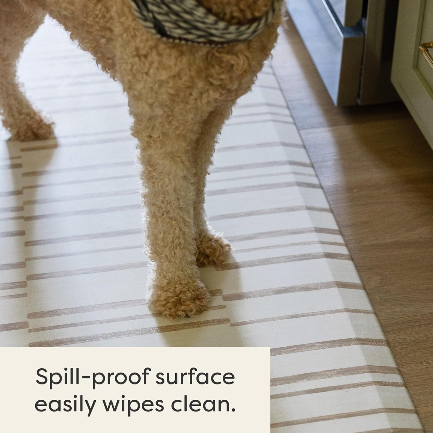 House of Noa Nama Standing Mat – Anti-Fatigue Cushioned Kitchen Mats for Floor | Ergonomic Bounce-Back Foam Kitchen Mats | Anti-Fatigue Mats for Kitchen & Standing | Nara Stripe Natural | 22" x 36"