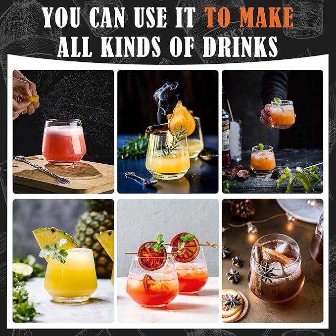 JBHO Premium Whiskey Glasses for Men - Set of 6-12 Oz Scotch Glasses - Old Fashioned Non-Lead Crystal Glass - Gift-Box Idea for Scotch Lovers/Glassware for Bourbon/Rum glasses/Bar Cocktail Glasses