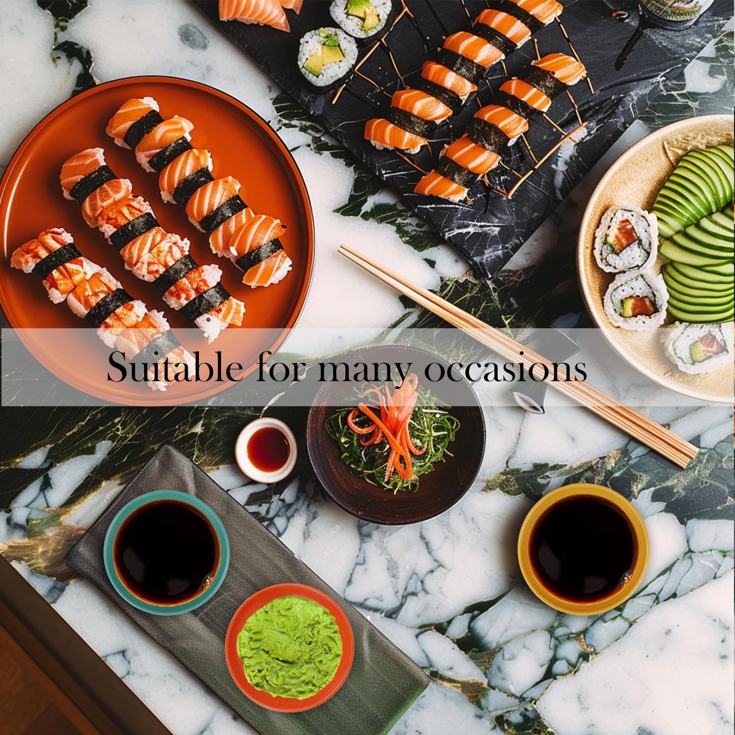 PYRMONT Wheat Straw Dipping Bowls, 2 OZ Soy Sauce Dish & Bowl, Small Dipping Sauce Bowls Set of 8, Mini Appetizer Plates for Side Dishes,Ketchup,BBQ, Party, Condiments Serving Bowl Set - Multi