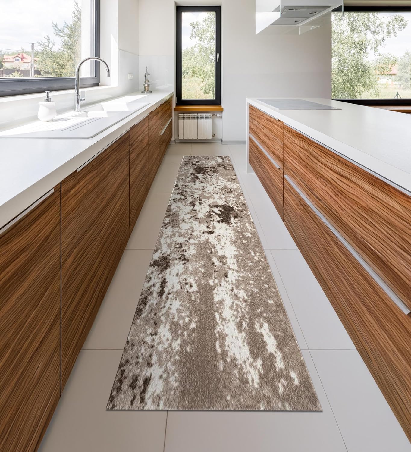 Keen Home Design Area Rugs - 2x16 Non-Shedding, Abstract Rugs for Kitchen, Living Room, Bedroom, Dining Room, Entryway - Size: 2'8" x 16', Multi