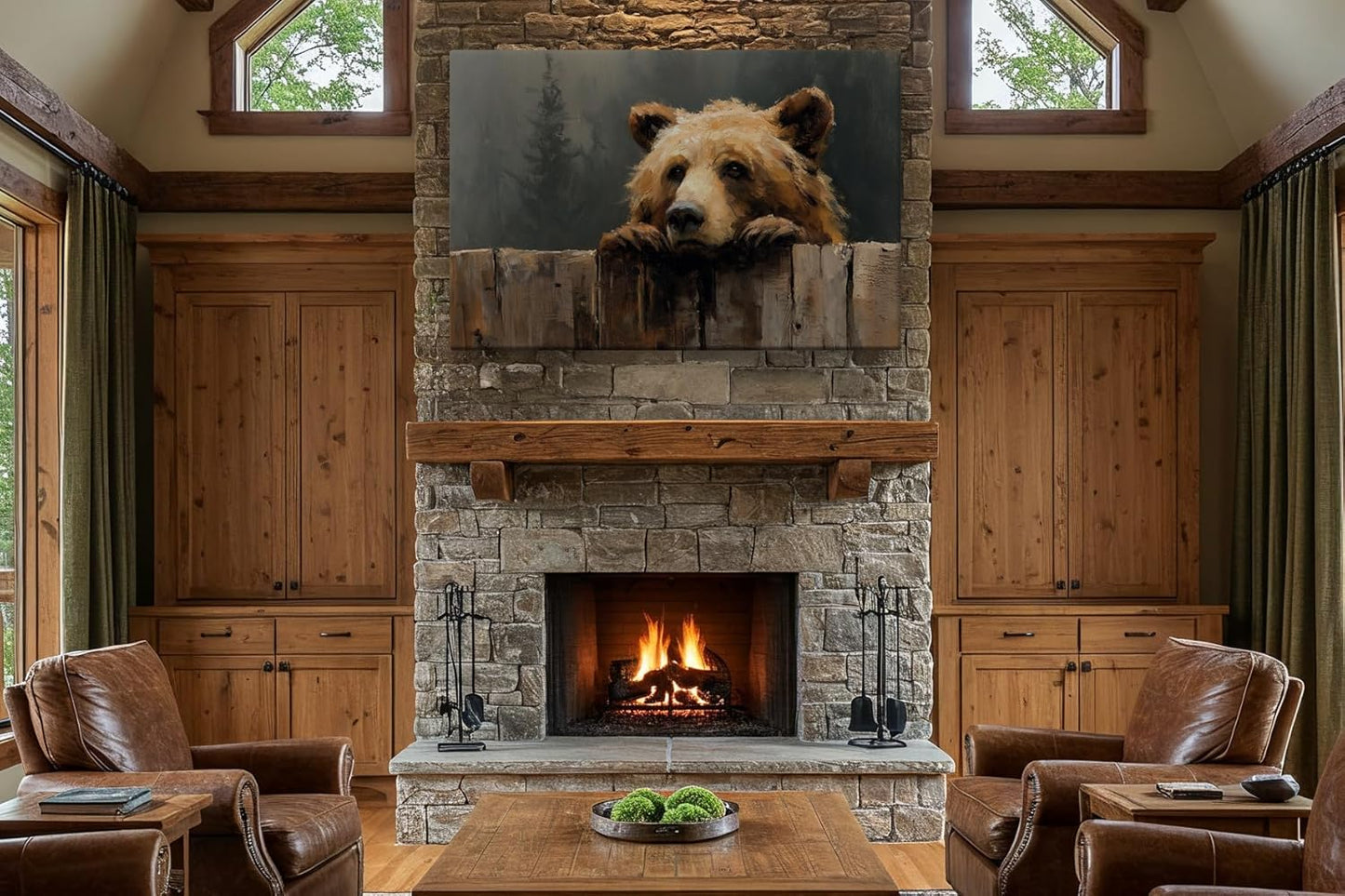 Wildlife Canvas Prints - Wild Animals Home Decor - Medium, Large, and Extra Large Wall Art for Living Room, Bathroom, Kitchen (Over the Fence, 31L" x 47W")