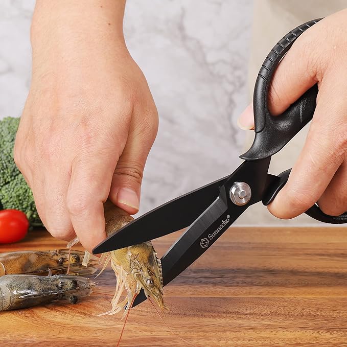 Sunnecko Kitchen Scissors All Purpose Heavy Duty Scissors Titanium Coated, Kitchen Shears for Food, Micro Serrated with Detachable Blades