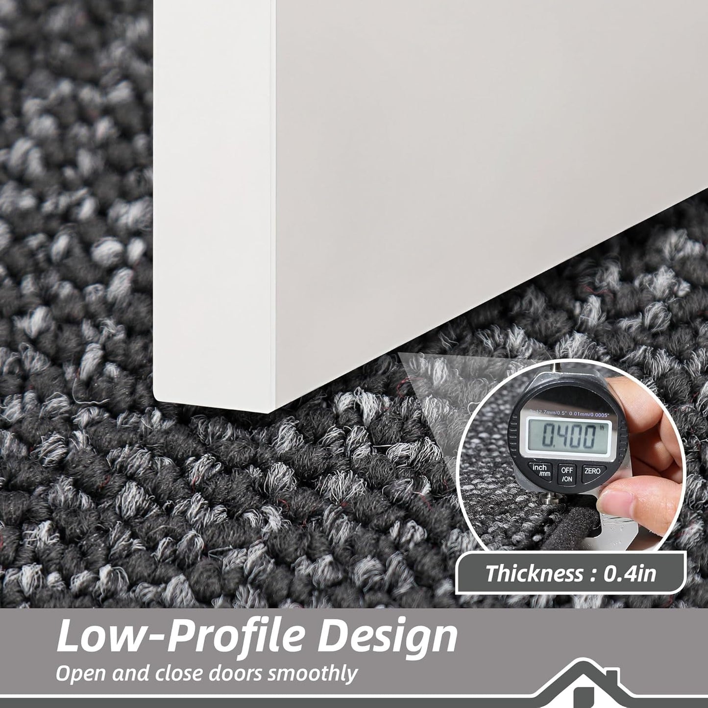 BEQHAUSE Dirt Trapper Door Mat 36" x 60", Non-Slip Washable Doormats Entrance Mat, Dirt Resistant and Absorbent Welcome Mat, Low Profile Floor Mats for Front Back Door and Entryway, Charcoal