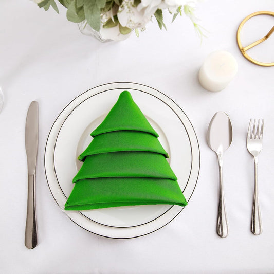 Bailarina Cloth Napkins Set of 120,17x17 inches Dinner Napkins Cloth Washable,Polyester Square Table Cloth Napkin Bulk with Hemmed Edges Ideal for Banquets, Parties and Weddings-Emerald Green