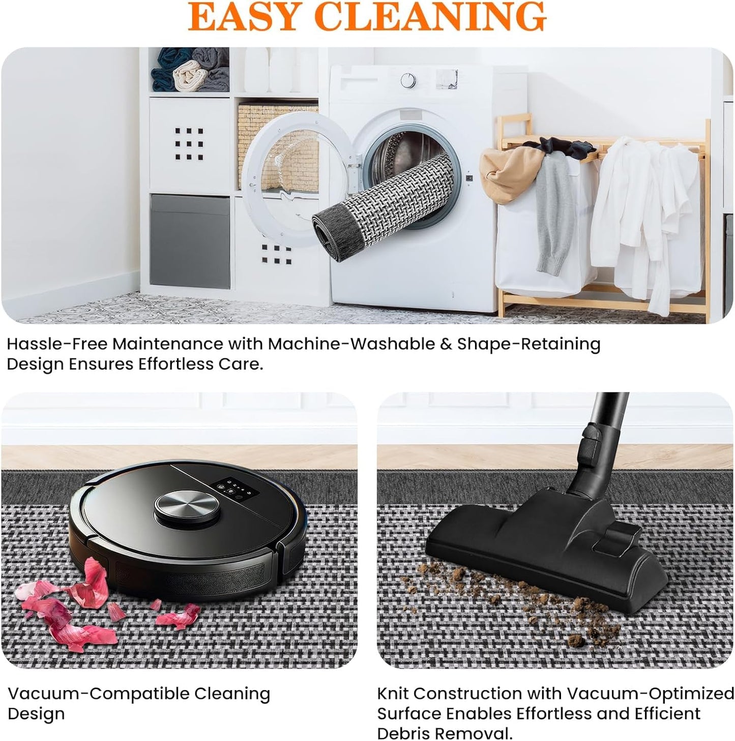 StepRite Kitchen Rugs, Kitchen Mats for Floor, 70"x20" Non-Slip Machine-Washable Kitchen Throw Rug, Absorbent Kitchen Runner Rugs Office, Kitchen Sink Standing Desk Mat, Kitchen Decor Carpet, Grey