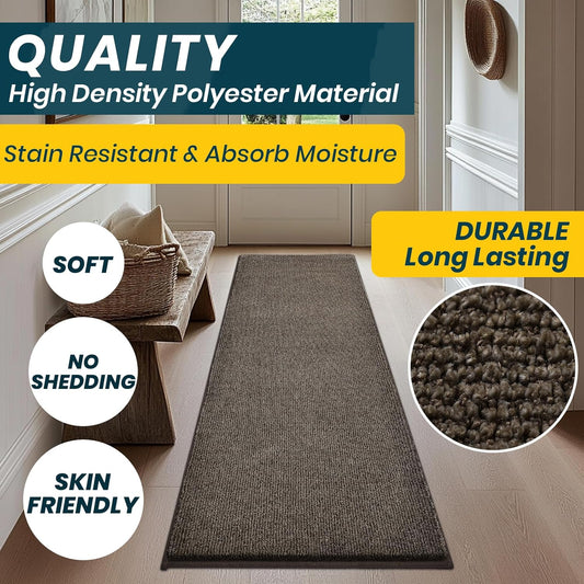 Washable Kitchen Rug 24" x 82" / 60cm x 210cm, Non Slip Kitchen Mat for Floor, Absorbent Indoor Entryway Runner Rug for Hallway, Laundry, Bathroom, Bedroom (Roll Packing)