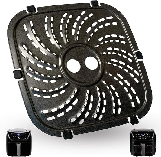 6QT Air Fryer Grill Plate for PowerXL Vortex Pro Air Fryer Plus 6QT, Upgraded Air Fryer Grill Pan Crisping Plate Tray Rack Shelf Grate for 6QT PowerXL Air Fryers, Nonstick, Dishwasher Safe