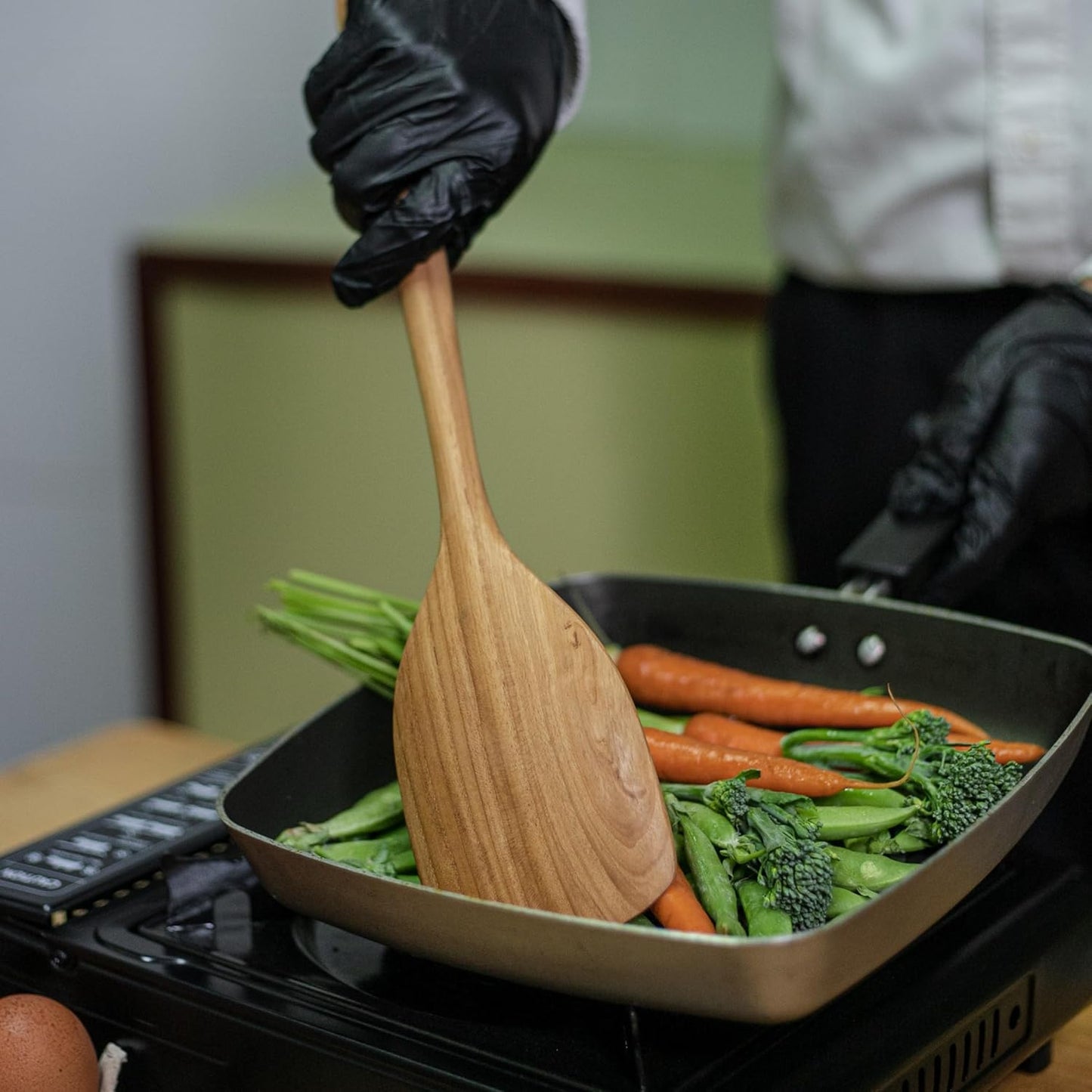 Teak Wood Spatula, 13.5 inch Long, Natural Teak Utensil for Non-stick Cookware