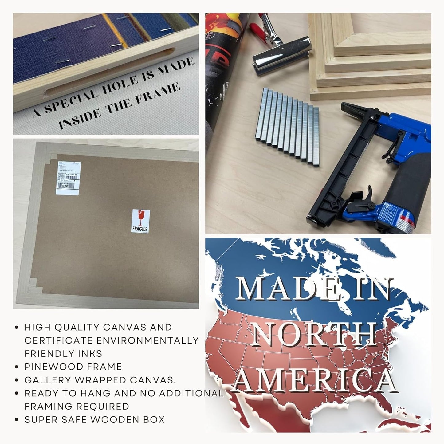 Wildlife Canvas Prints - Wild Animals Home Decor - Medium, Large, and Extra Large Wall Art for Living Room, Bathroom, Kitchen (Fragmented Power, 31L" x 47W" - 3 Panels)