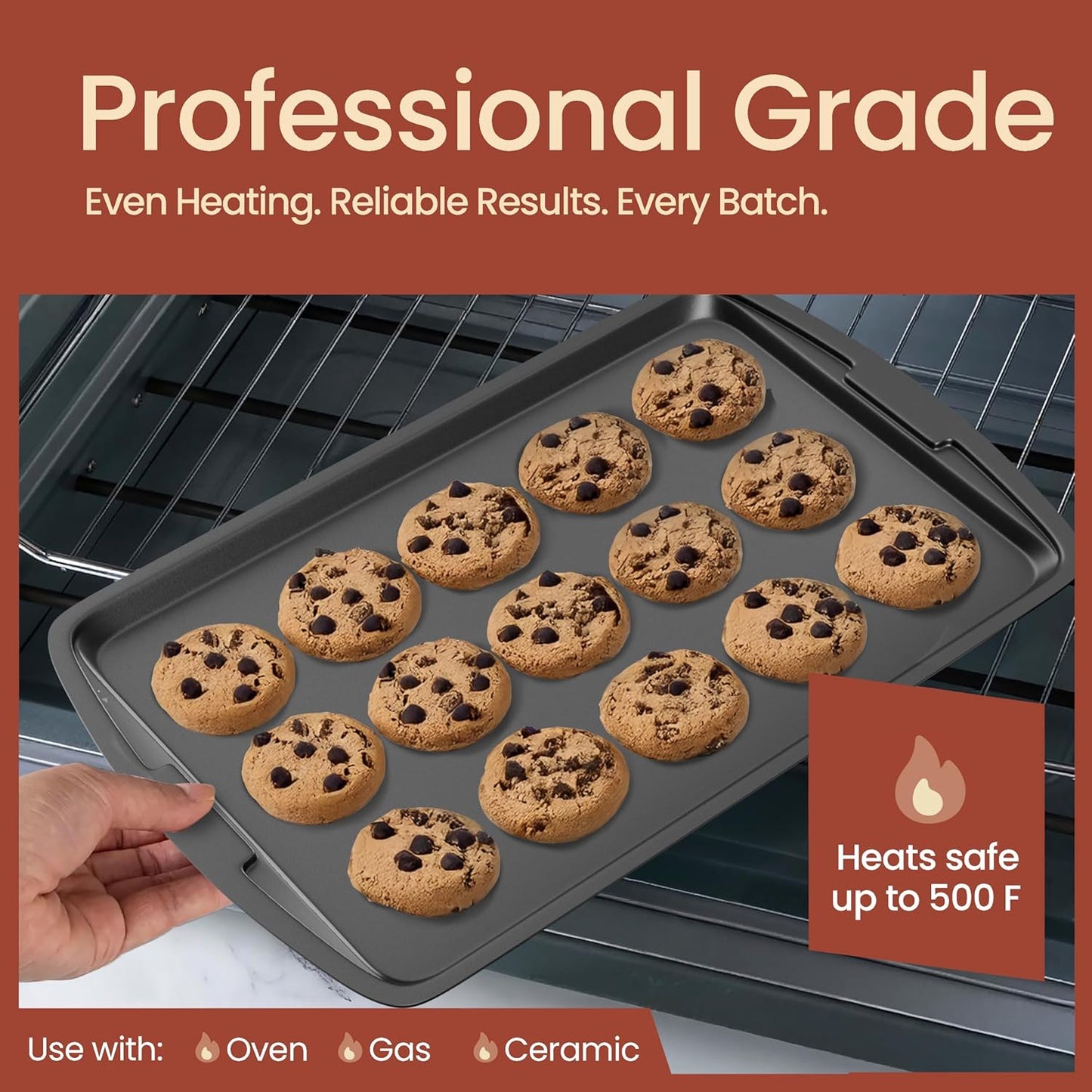 Gray 10-Piece Bakeware Sets, Nonstick Carbon Steel Baking Sheet & Pans, Stackable Space-Saving Bakeware, Dishwasher Safe, Stain-resistant, PFOAPFOSPTFE Free, Oven Safe Up To 450°F (230°C)