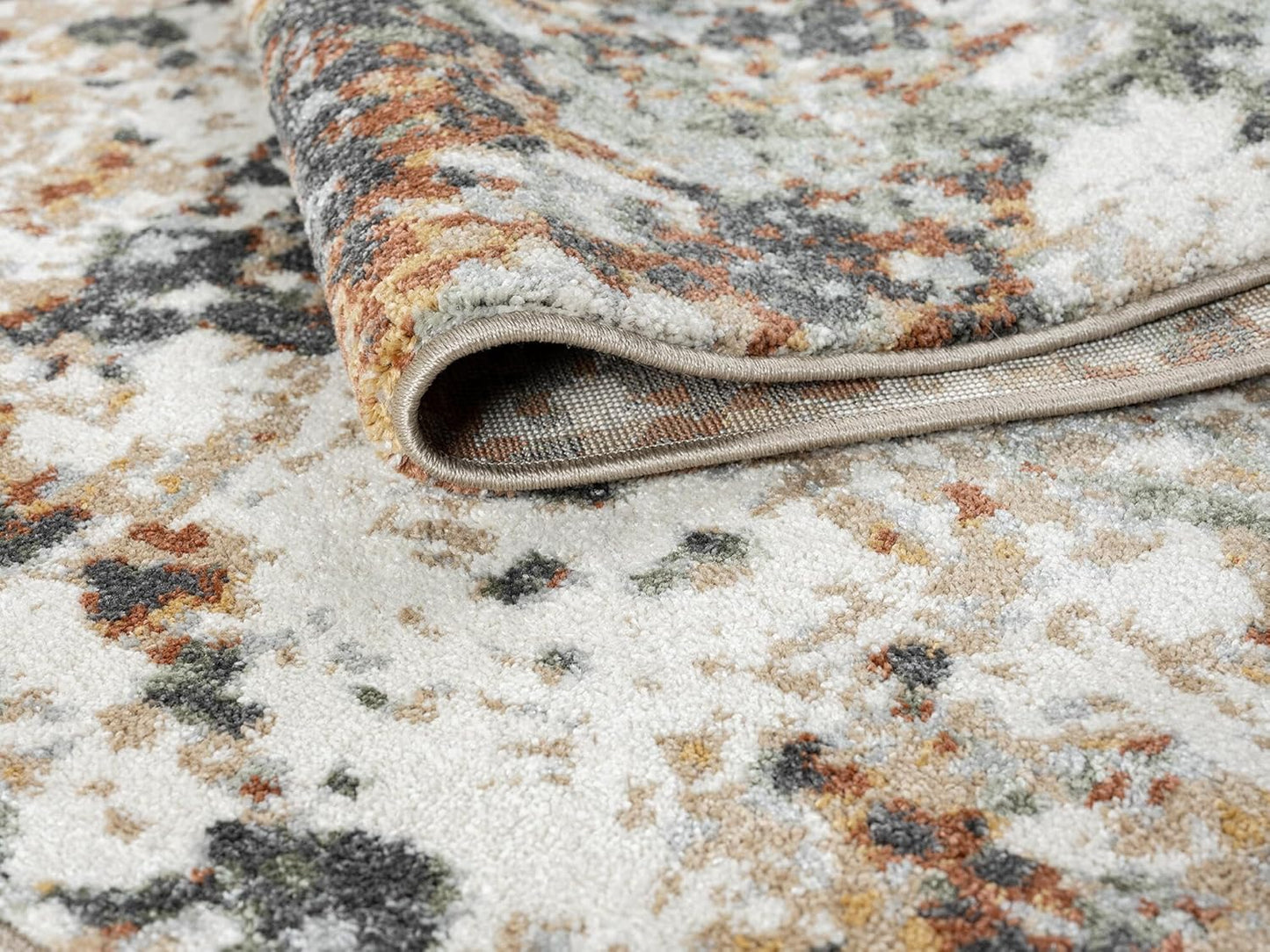 Keen Home Design Area Rugs - 8ft Round Non-Shedding, Abstract Rugs for Kitchen, Living Room, Bedroom, Dining Room, Entryway - Size: 7'10" Square, Multi