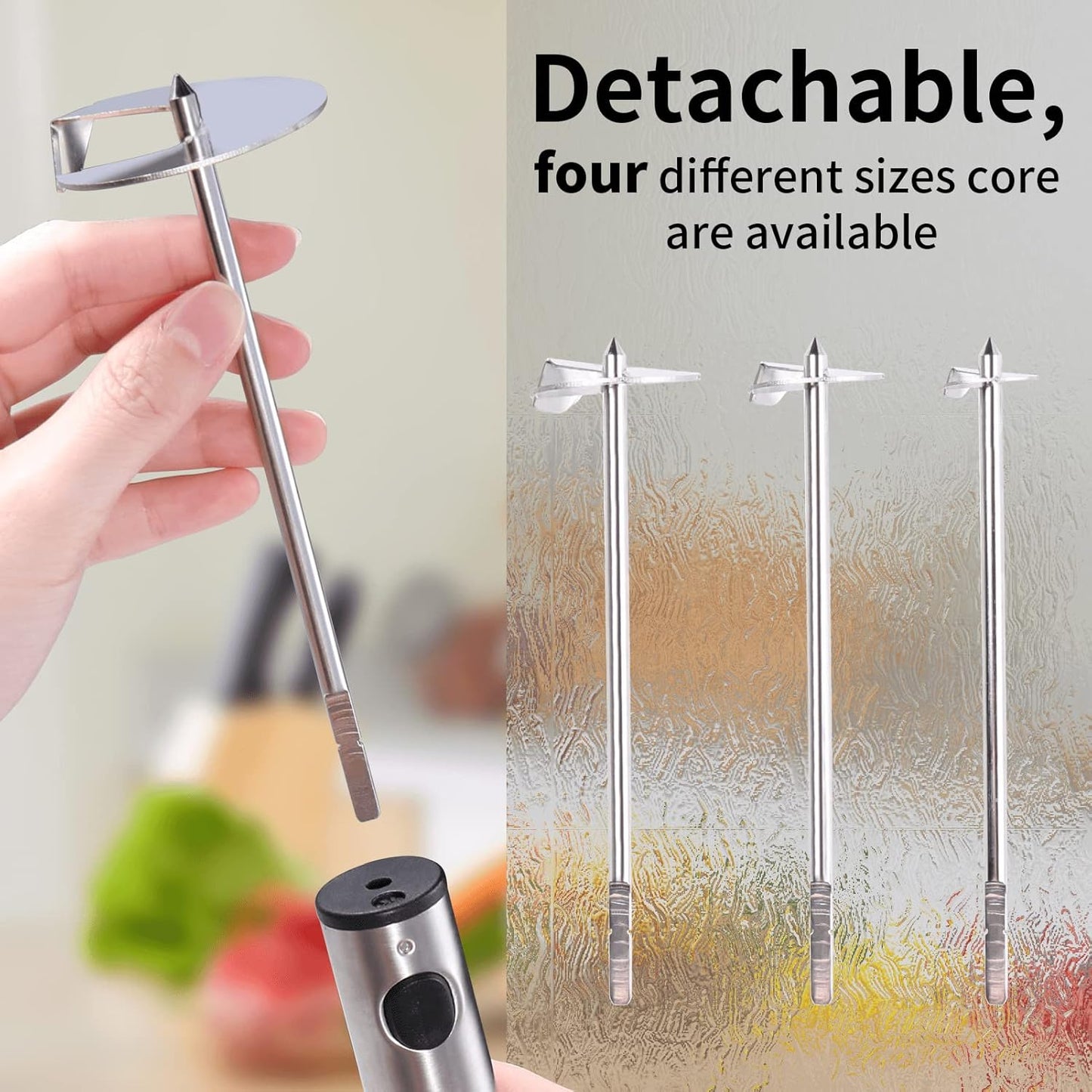 Newness Vegetable Corer, [Multi-Purpose, Sharp Blade] Veggie Corer Drill Fruit Corer with Ergonomic Anti-Slip Handle, 4 Sizes Veggie Drill for Coring and Hollowing out Zucchini, Potatoes, Carrot