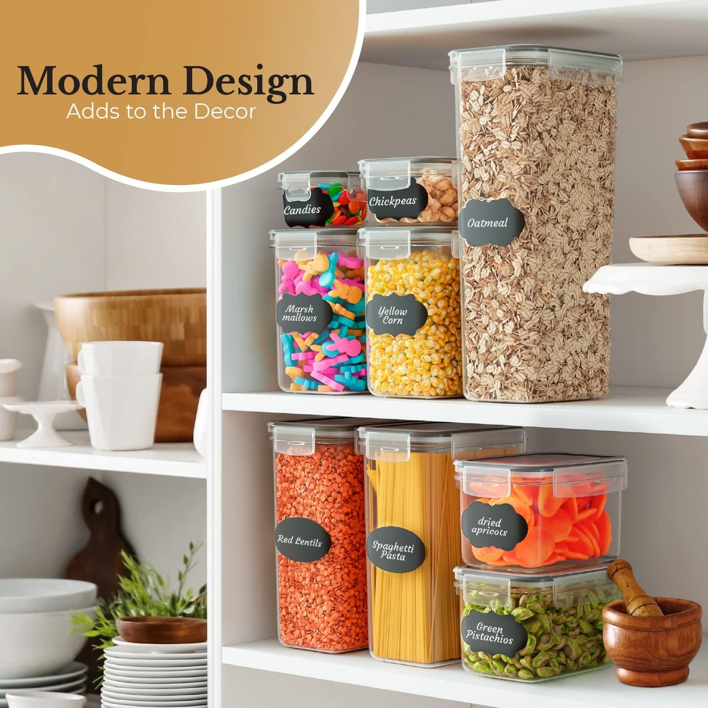 Chef's Path Airtight Food Storage Container Set with Lids - Superior Variety Pack of 36 for Kitchen & Pantry Organization, BPA Free Kitchen Storage Containers for Cereal, Flour &, Sugar