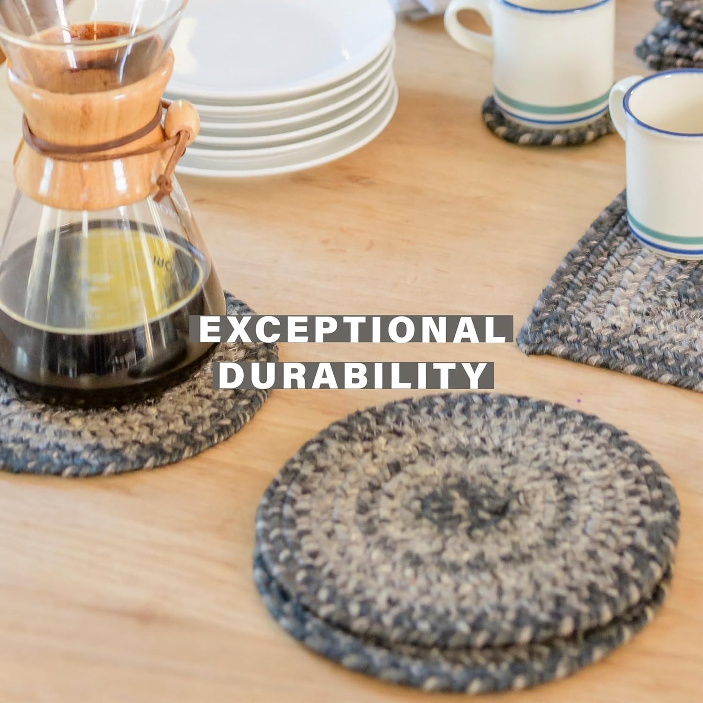 Homespice Flint Hill Braided Oval Table Runner, Warm Primitive Decor, Grey 11x36 - Jute Dining Table Accessories - Rich Colors, Easy to Clean, Durable and Protects Furniture