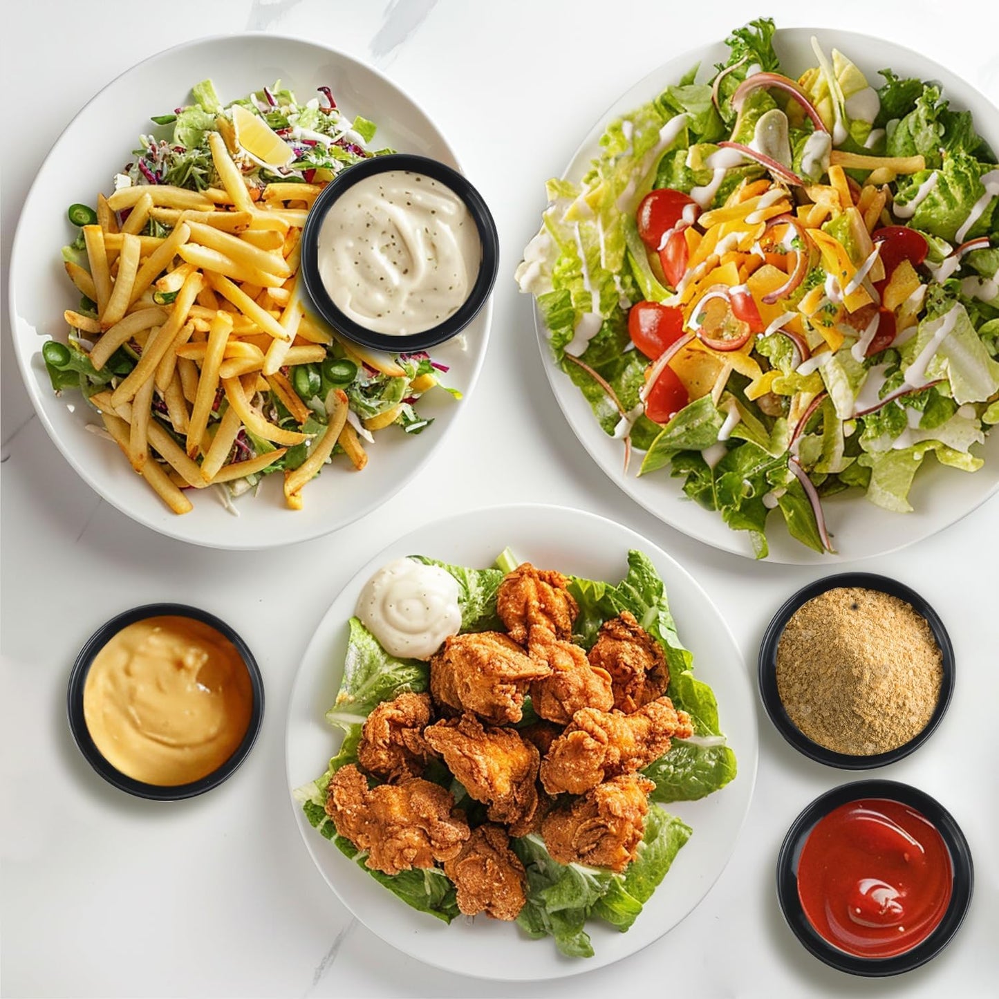 4 Inch Dipping Bowls 8 Pieces, Lightweight and Unbreakable Wheat Straw Plates, Small Soy Sauce Dishes, Small Serving Bowls for Side Dishes, Condiment, Appetizer (Black)