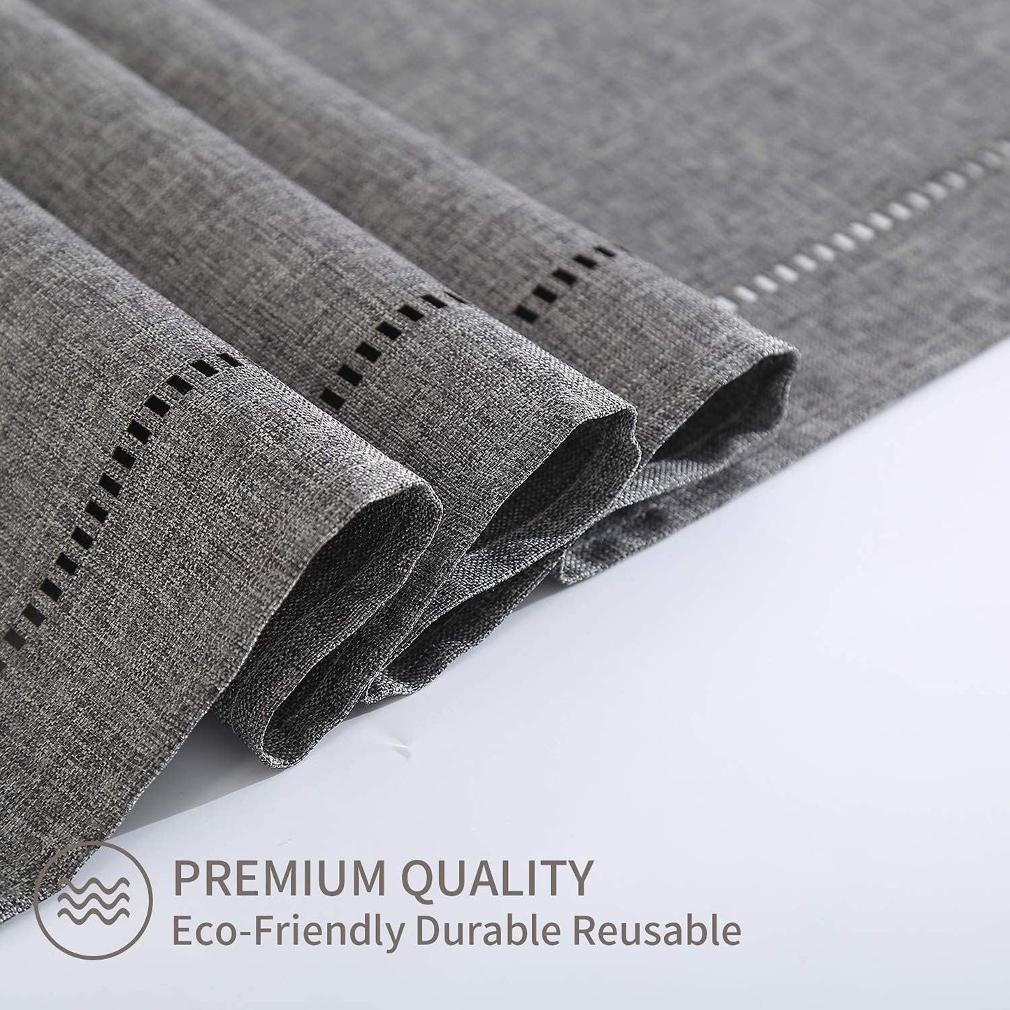 Tosewever Decorative Linen Table Runner Farmhouse Style Tabletop Collection 14 x 72 Inches Table Runners for Everyday Dining Wedding Party Holiday Home Decor (14" x 72", Grey/Straight)